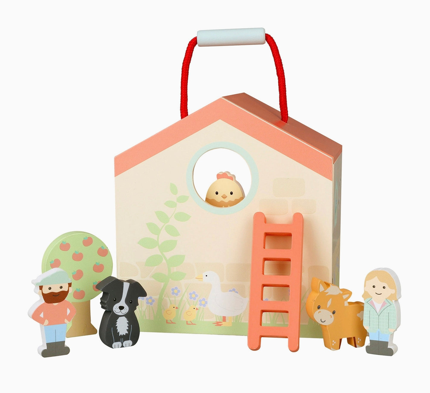 Wooden farmyard play set