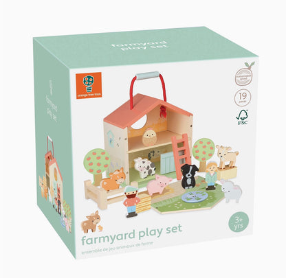 Wooden farmyard play set
