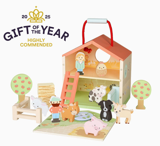 Wooden farmyard play set