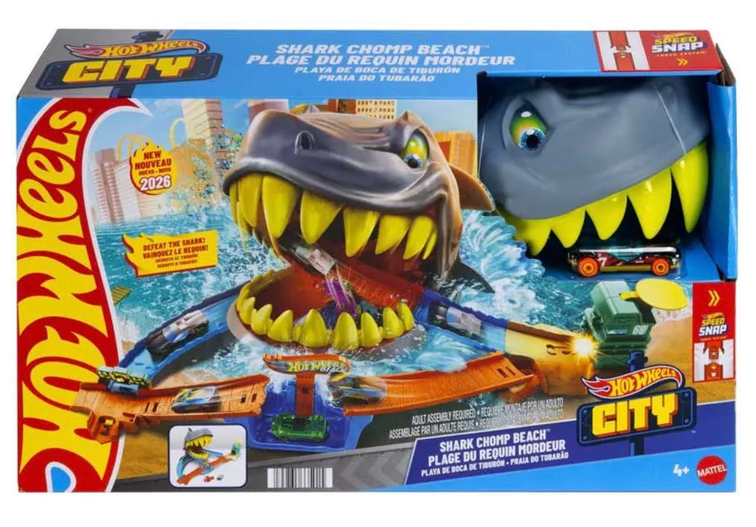 Hot Wheels City Shark Beach Playset