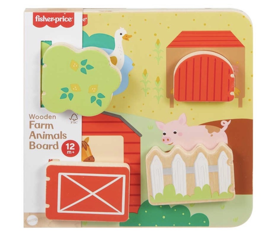 Fisher Price Wooden Farm Animals Board