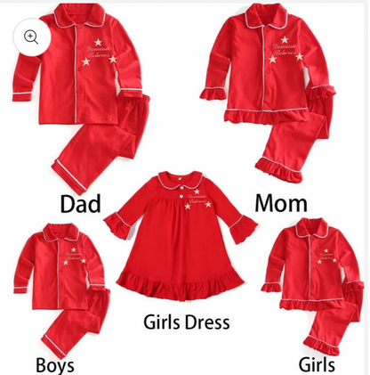 Christmas pyjamas with embroidered name