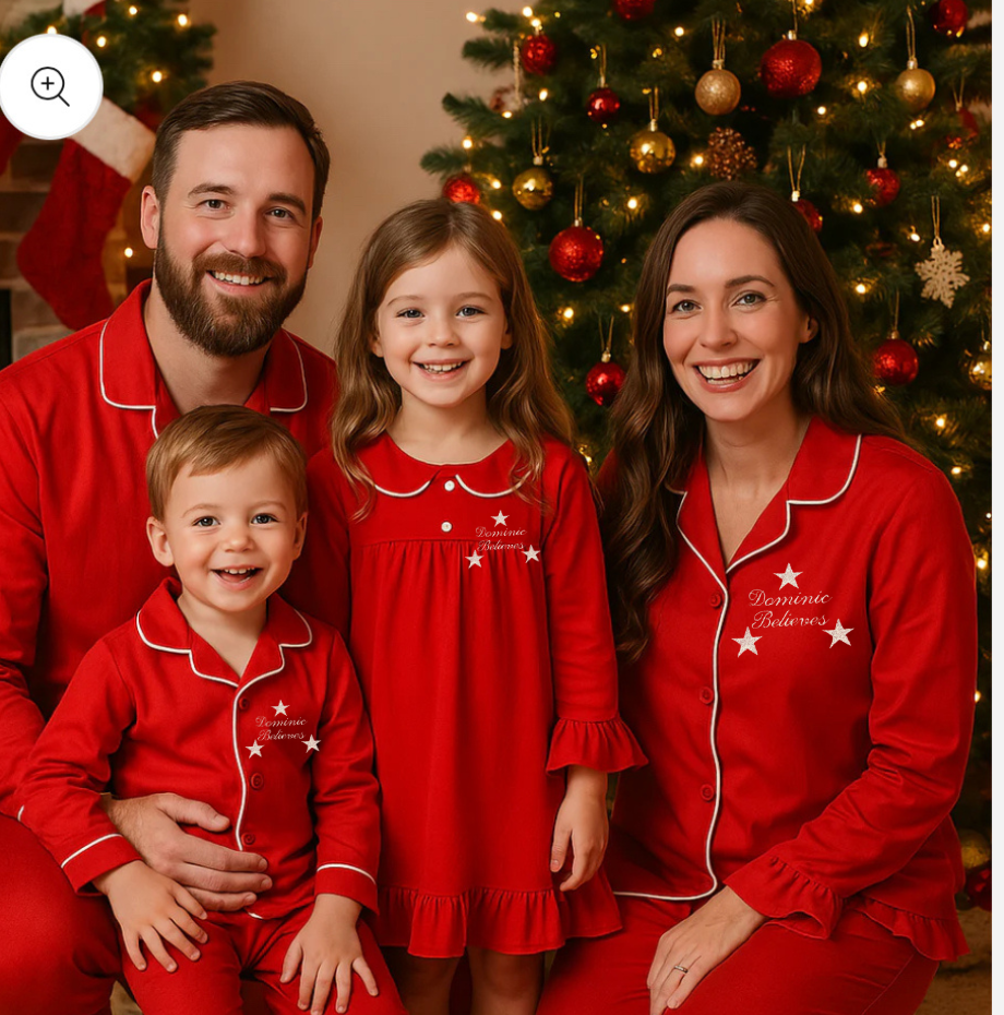 Christmas pyjamas with embroidered name